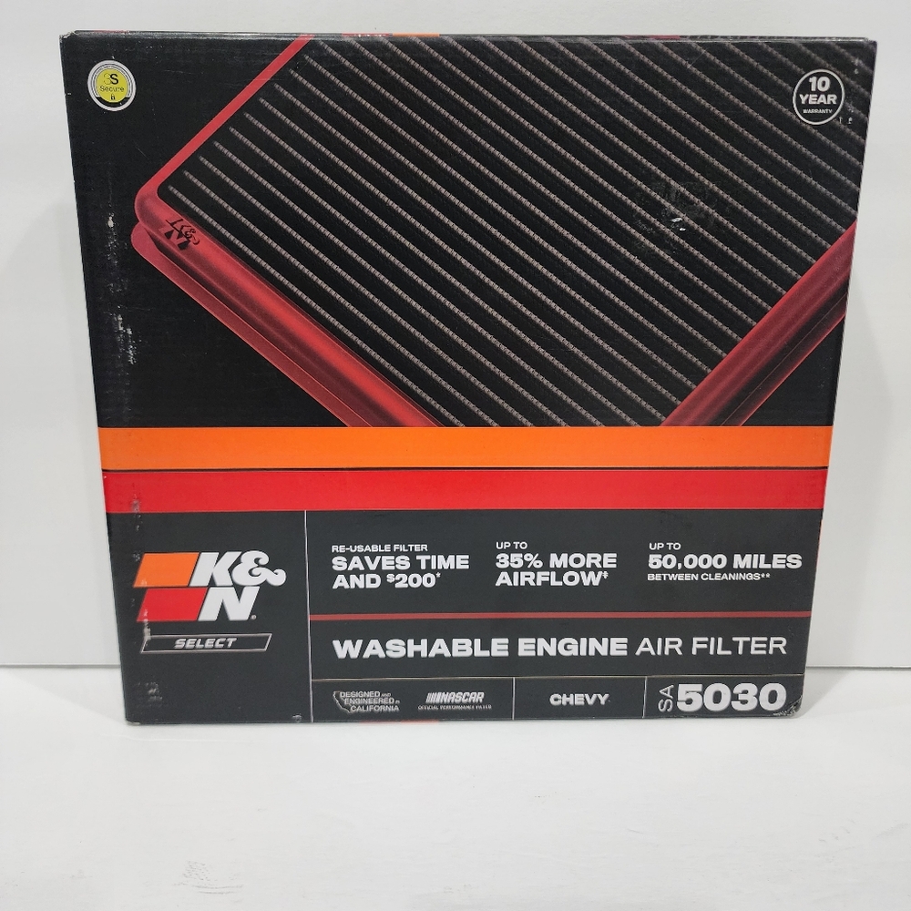 K&N SELECT SA-5030 WASHABLE REPLACEMENT ENGINE AIR FILTER FOR CHEVY NIB